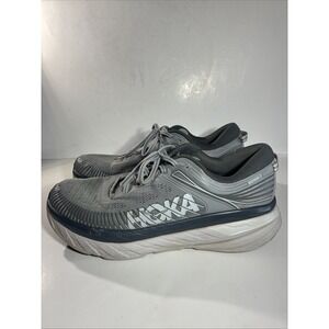 Hoka One One Bondi 7 Shoes Mens Size 11.5 Gray Running Athletic Sneakers